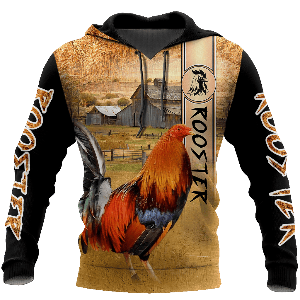 Rooster 3D All Over Print Hoodie, Zip Hoodie