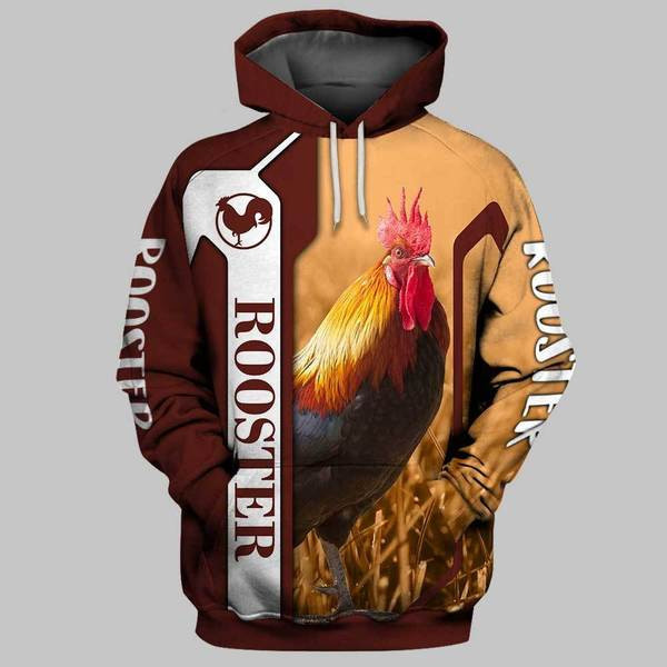 Rooster 3D All Over Print Hoodie, Zip Hoodie