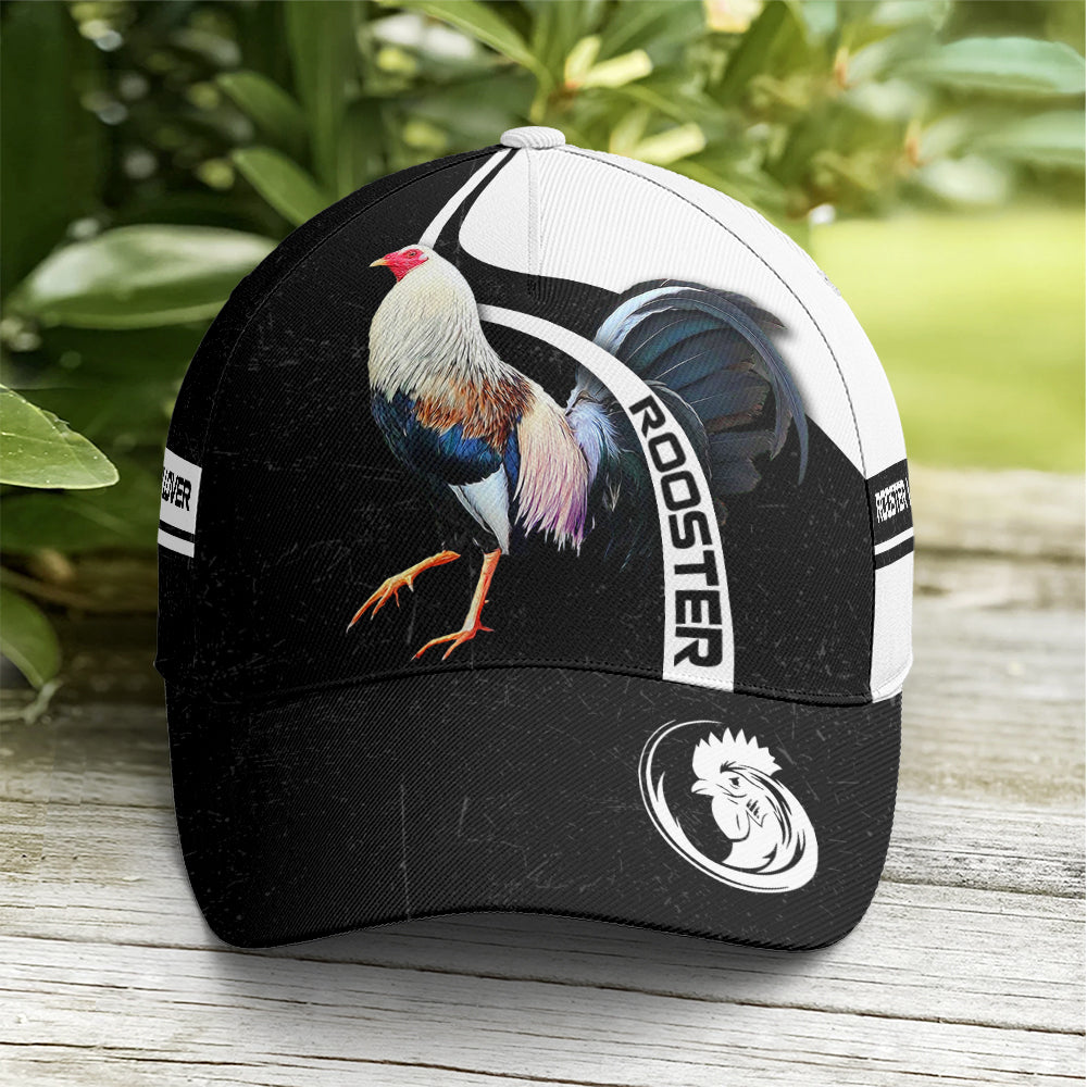Rooster Black And White Cool Baseball Cap Trucker Hats Custom Hats Gifts For Men & Women