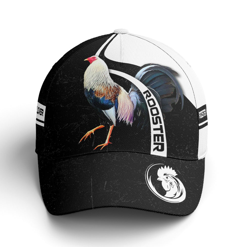 Rooster Black And White Cool Baseball Cap Trucker Hats Custom Hats Gifts For Men & Women