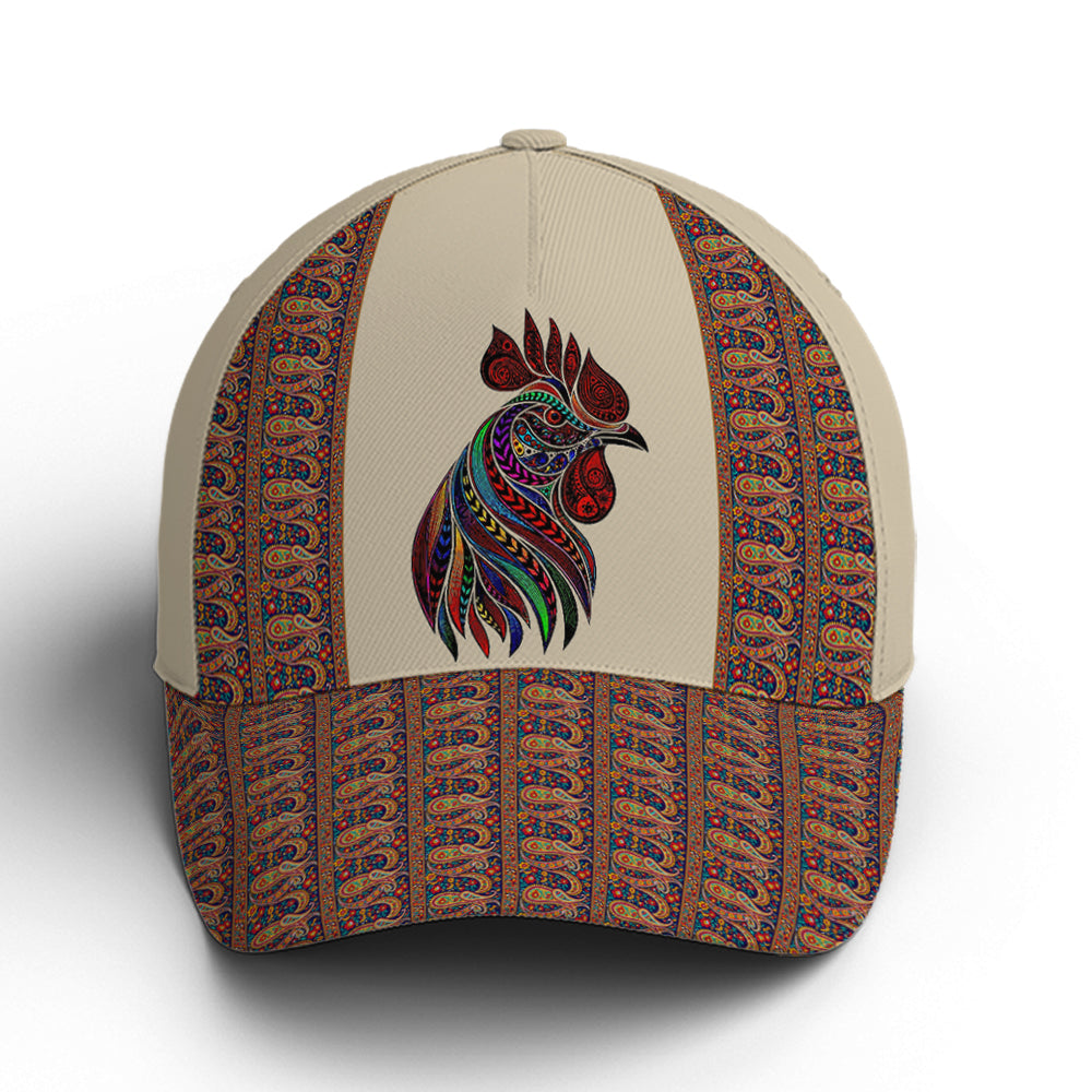 Rooster Chicken Leather Style Baseball Cap Trucker Hats Custom Hats Gifts For Men & Women