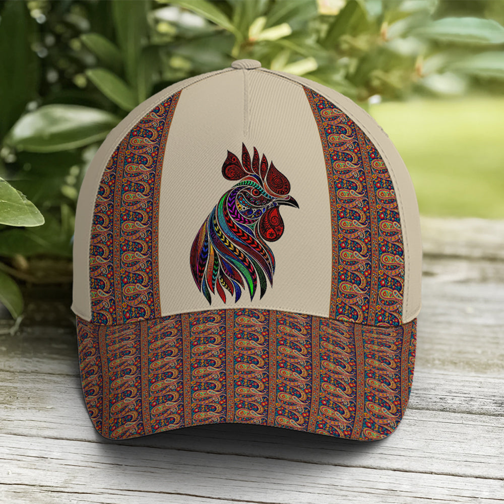Rooster Chicken Leather Style Baseball Cap Trucker Hats Custom Hats Gifts For Men & Women