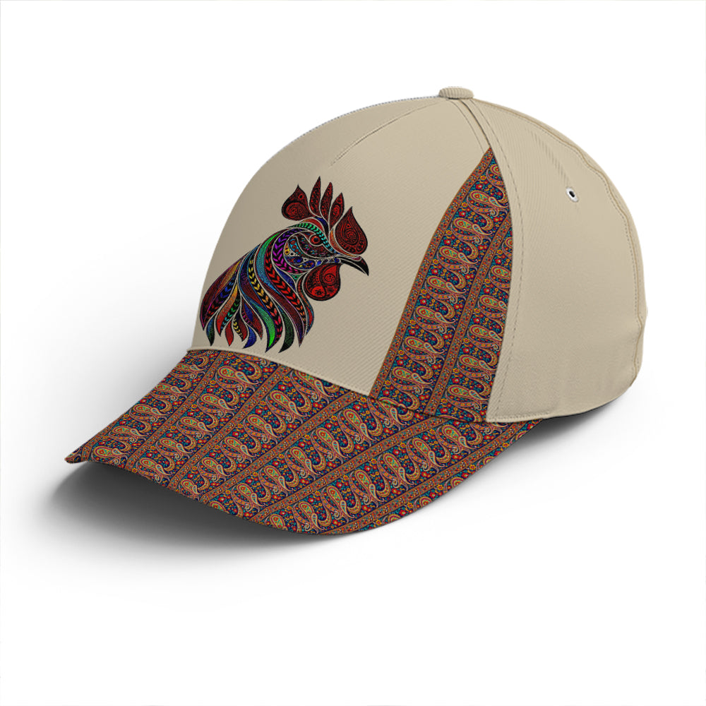 Rooster Chicken Leather Style Baseball Cap Trucker Hats Custom Hats Gifts For Men & Women