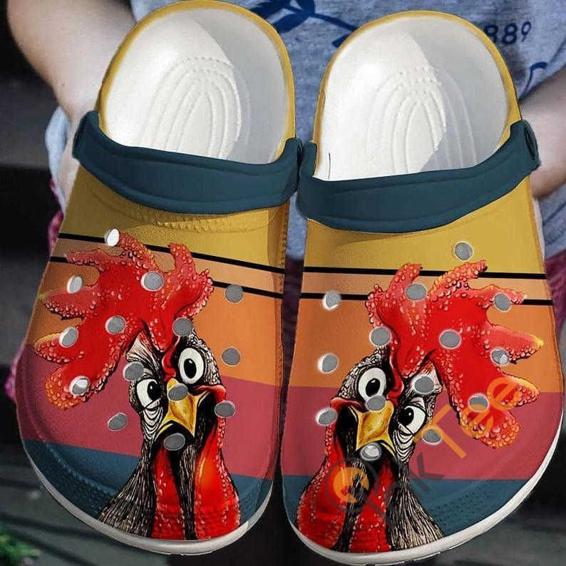 Rooster Peckers Chicken Retro Vintage clog Shoes