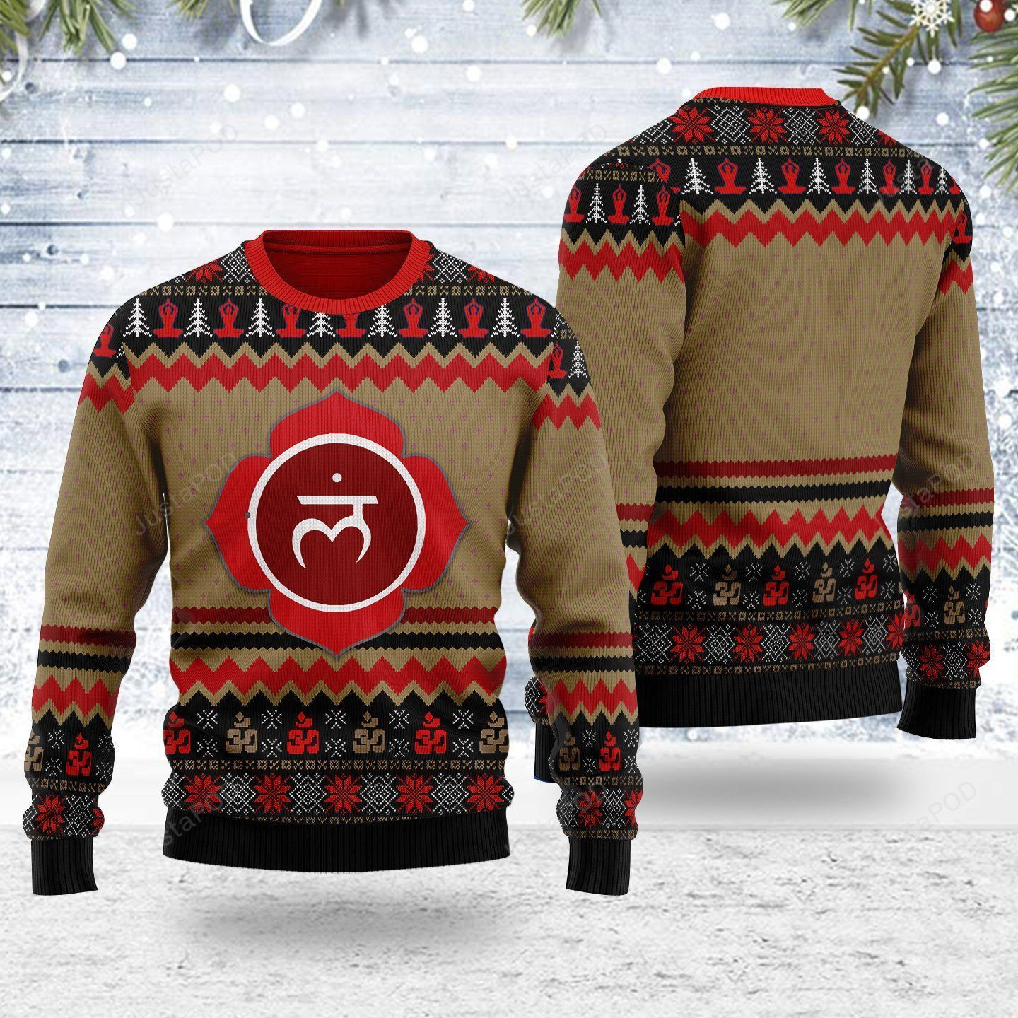 Root Chakra Ugly Christmas Sweater Adult 3D Funny Matching for family