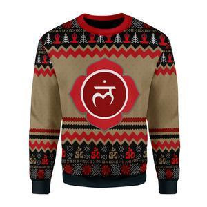 Root Chakra Ugly Christmas Sweater Adult 3D Funny Matching for family