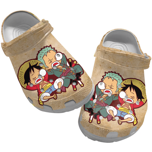 Roronoa Zoro And Luffy One Piece Anime Crocs Crocband Clogs Shoes Comfortable For Men Women and Kids