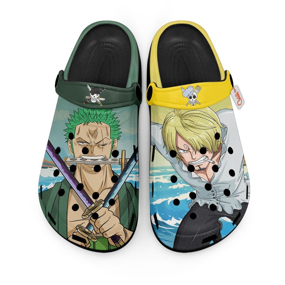 Roronoa Zoro and Roronoa Zoroc One Piece Anime Crocs Crocband Clogs Shoes Comfortable For Men Women and Kids