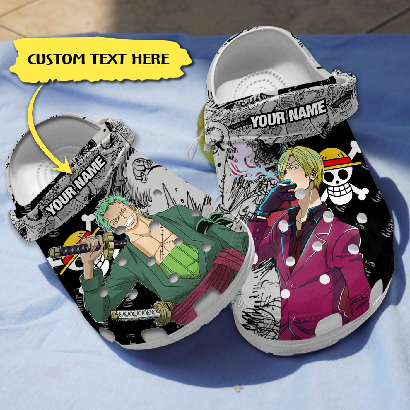 Roronoa Zoro And Sanji One Piece Anime Crocs Crocband Clogs Shoes Comfortable For Men Women and Kids
