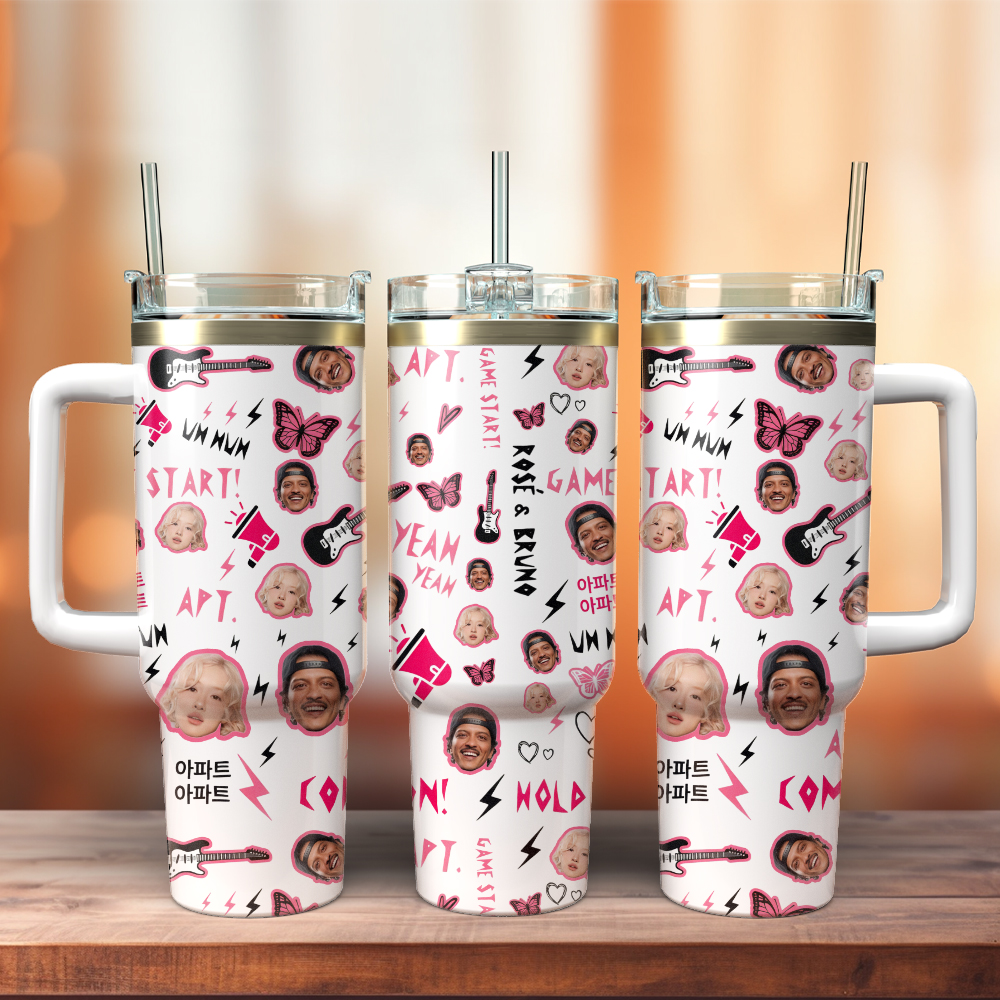 RosÃ© x Bruno Mars Music Custom Stanley Cup 40 oz 30 oz Tumbler With HandleTVC2301484