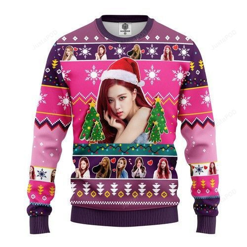 Rose Black Pink Ugly Christmas Sweater Adult 3D Funny Matching for family
