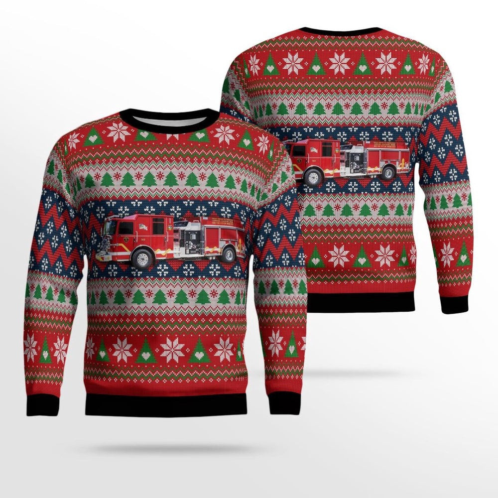 Rose City Michigan Rose City Area Fire Department AOP Ugly Sweater Unisex Christmas Gift