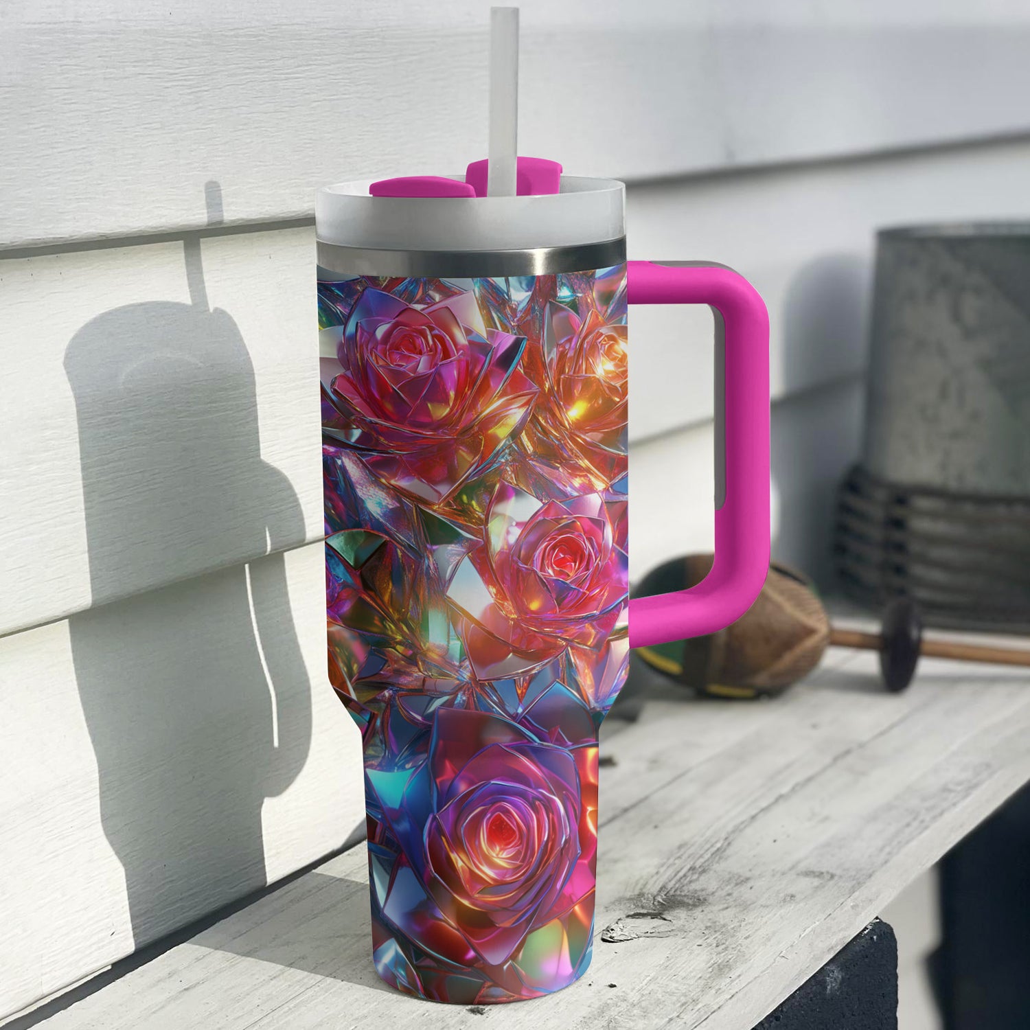 Rose Flower Custom Stanley Cup 40 oz 30 oz Tumbler With HandleTVC2301293 - Image 2