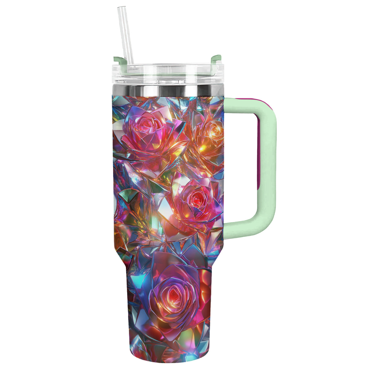 Rose Flower Custom Stanley Cup 40 oz 30 oz Tumbler With HandleTVC2301293