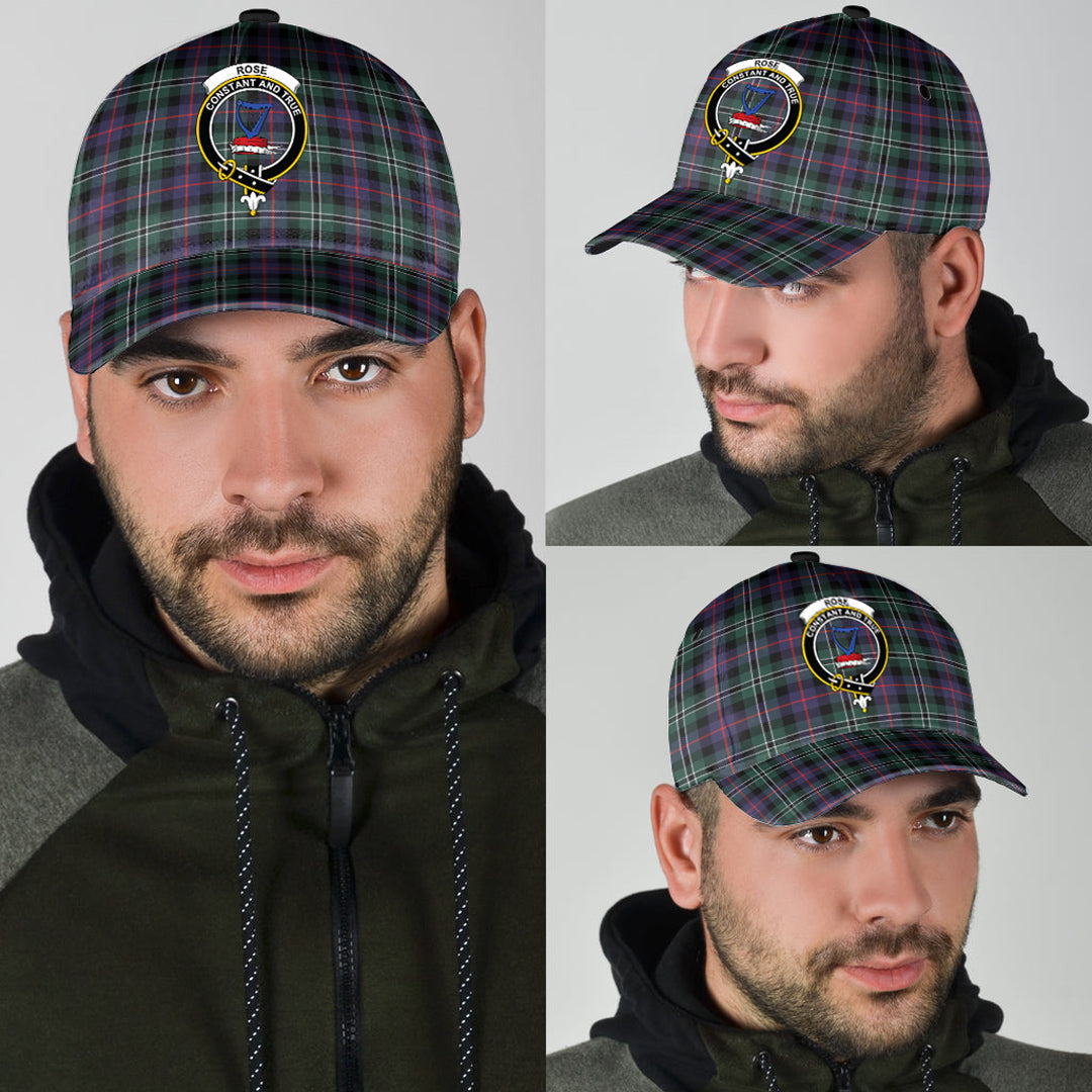 Rose Hunting Modern Tartan Baseball Cap, Tartan Plaid Cap with Family Crest K23 Trucker Hats Custom Hats Gifts For Men & Women