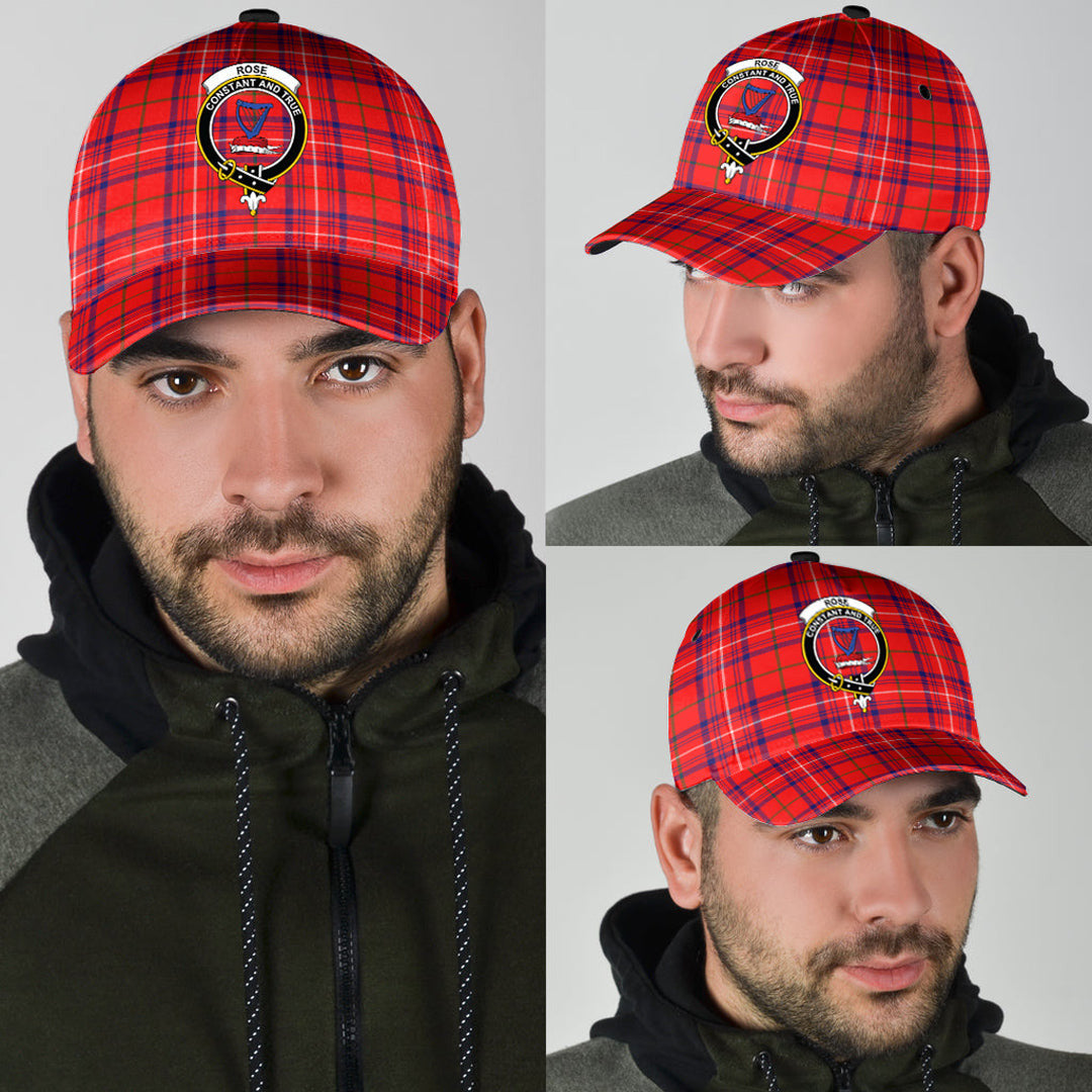 Rose Modern Tartan Baseball Cap, Tartan Plaid Cap with Family Crest K23 Trucker Hats Custom Hats Gifts For Men & Women