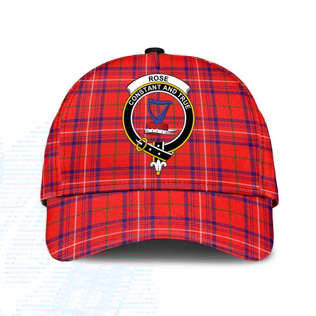 Rose Modern Tartan Baseball Cap, Tartan Plaid Cap with Family Crest K23 Trucker Hats Custom Hats Gifts For Men & Women