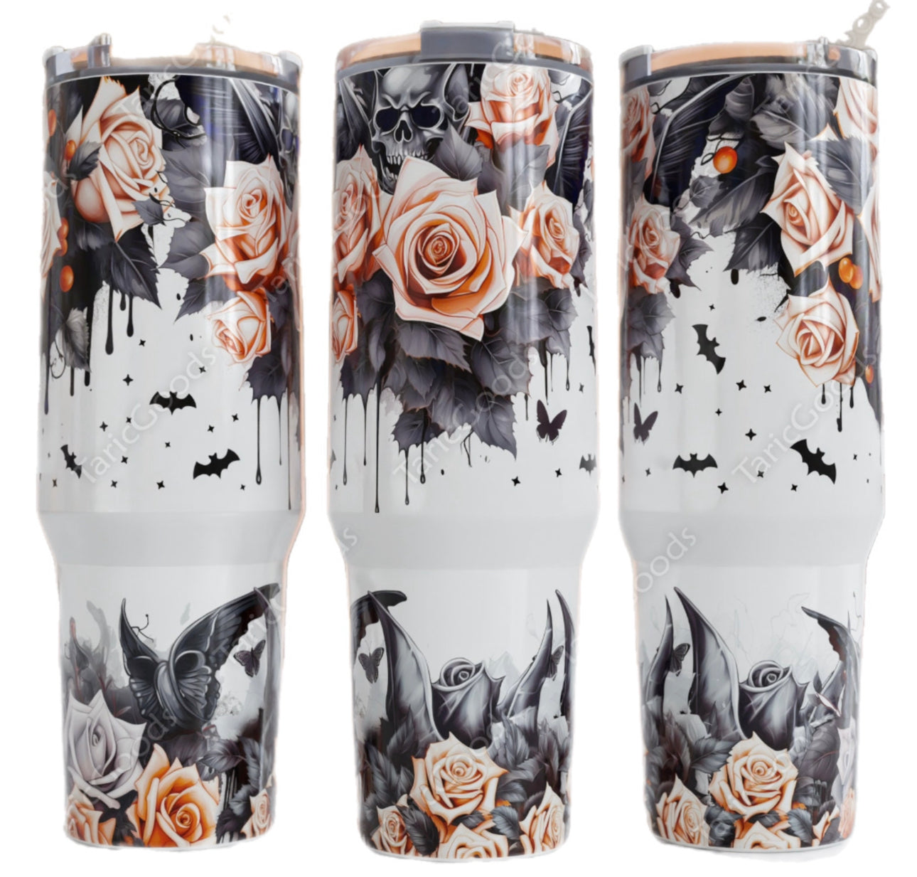 Roses And Skulls Custom Stanley Cup 40 oz 30 oz Tumbler With HandleTVC2301752
