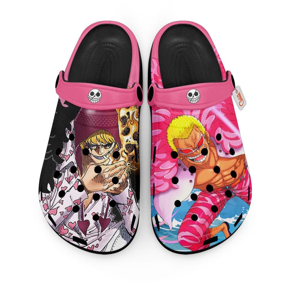 Rosinante and Doflamingo One Piece Anime Crocs Crocband Clogs Shoes Comfortable For Men Women and Kids