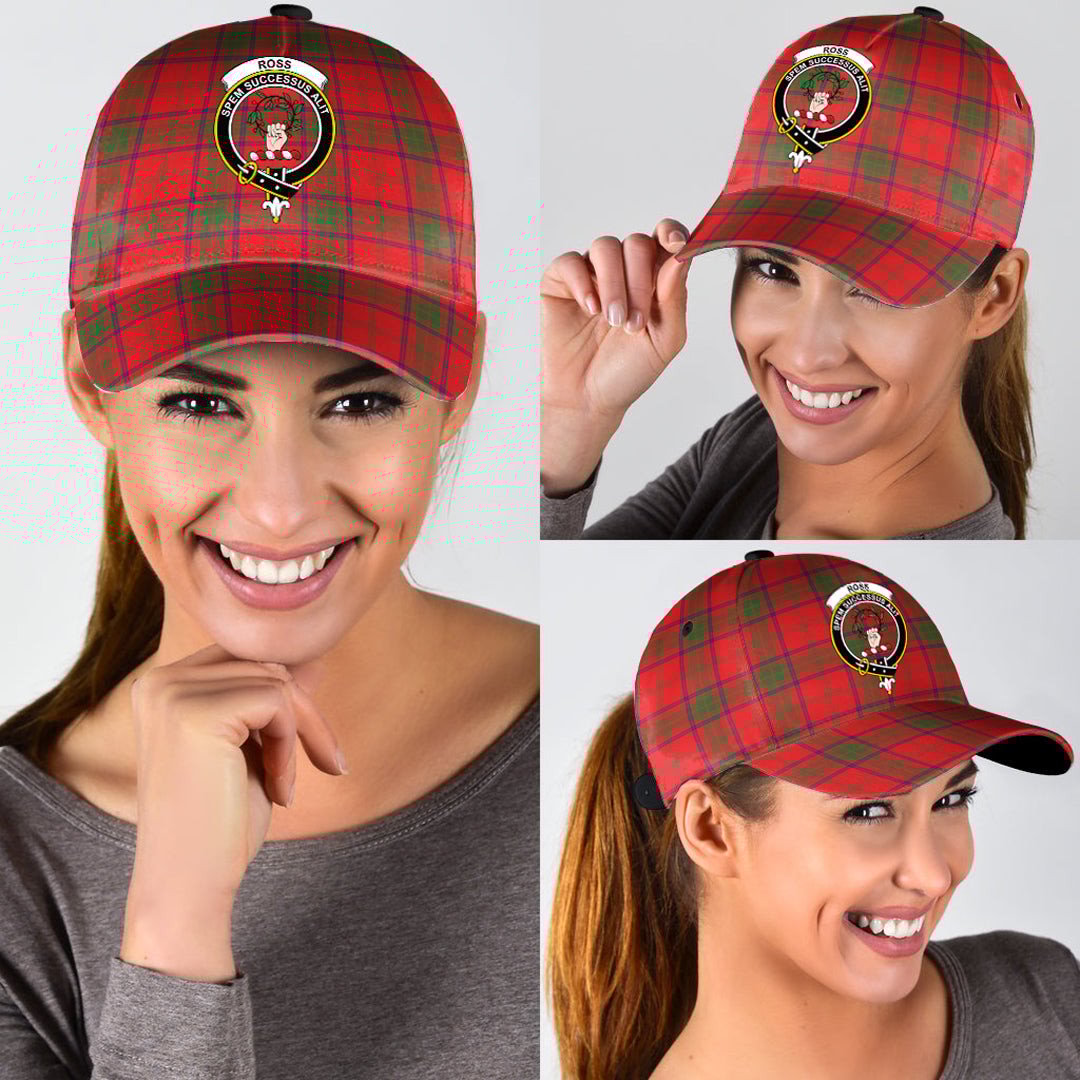 Ross Modern Tartan Baseball Cap, Tartan Plaid Cap with Family Crest K23 Trucker Hats Custom Hats Gifts For Men & Women