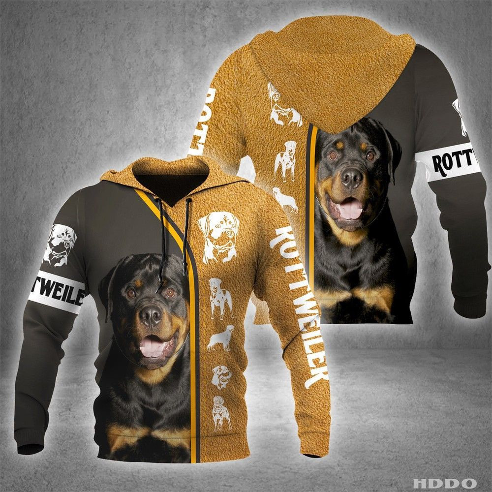 Rottweiler 3D All Over Print Hoodie, Zip Hoodie