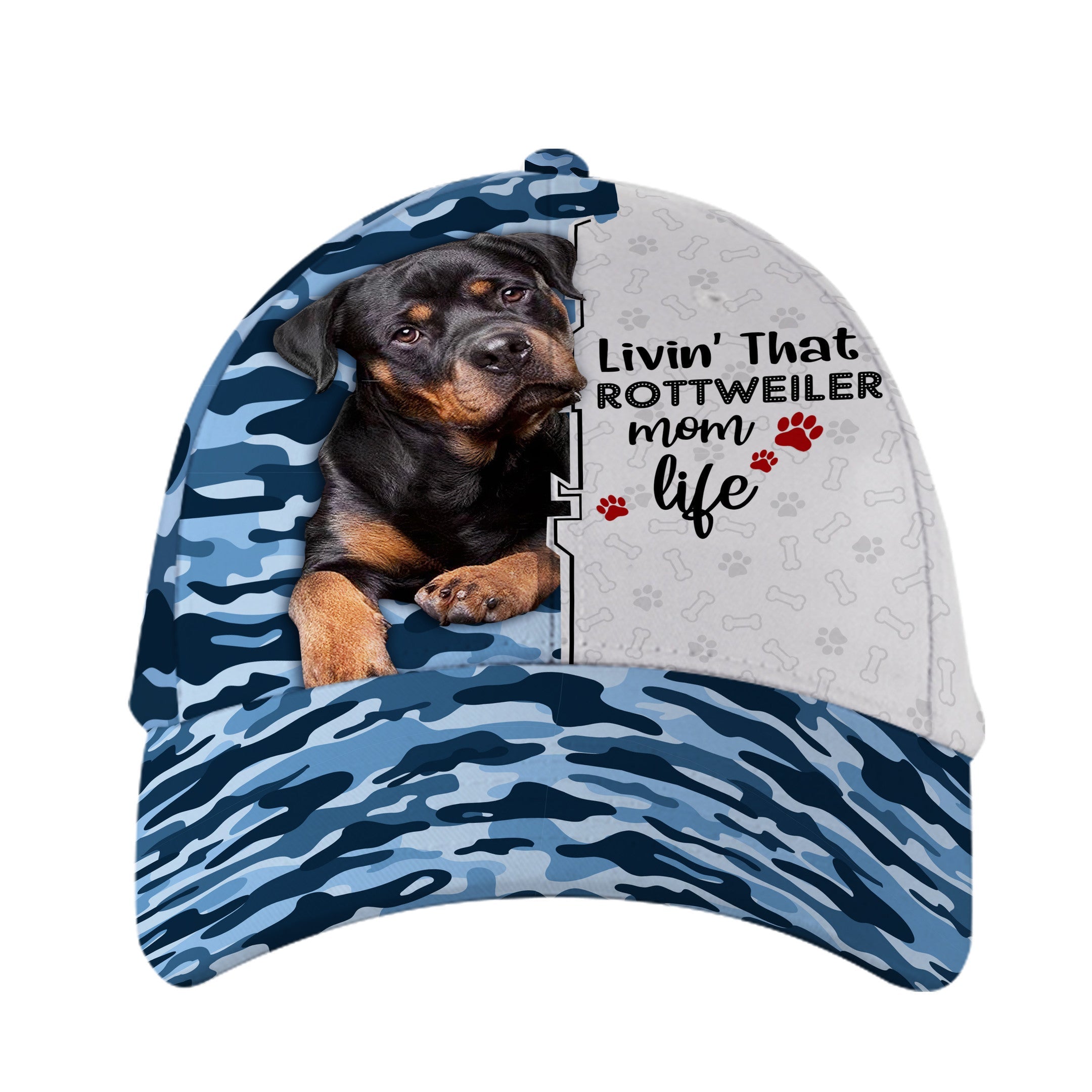 Rottweiler Blue Camo Hat Classic Cap Trucker Hats Custom Hats Gifts For Men & Women