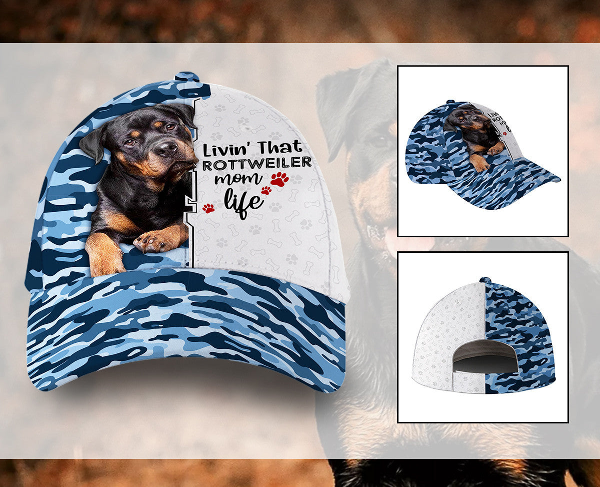 Rottweiler Blue Camo Hat Classic Cap Trucker Hats Custom Hats Gifts For Men & Women