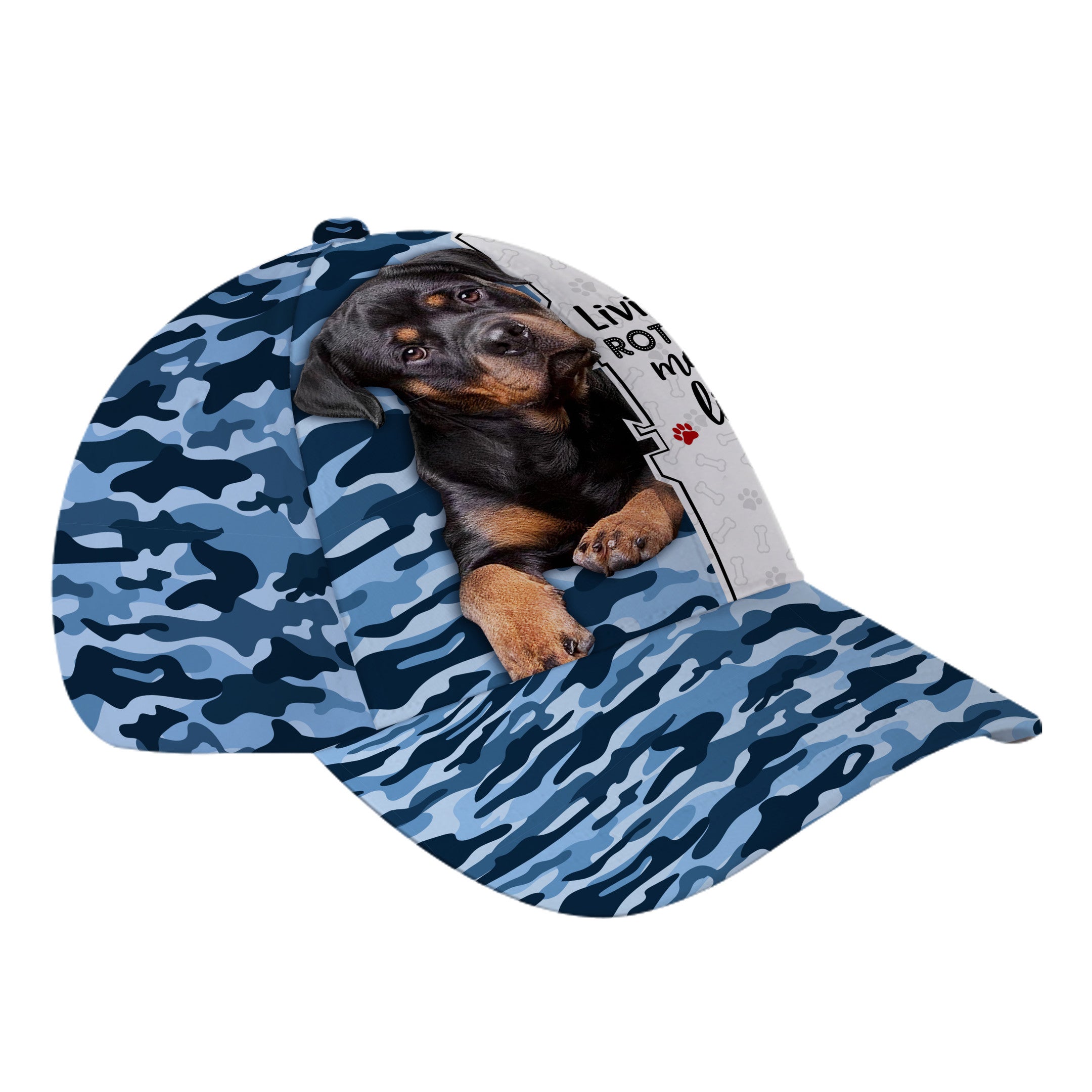 Rottweiler Blue Camo Hat Classic Cap Trucker Hats Custom Hats Gifts For Men & Women