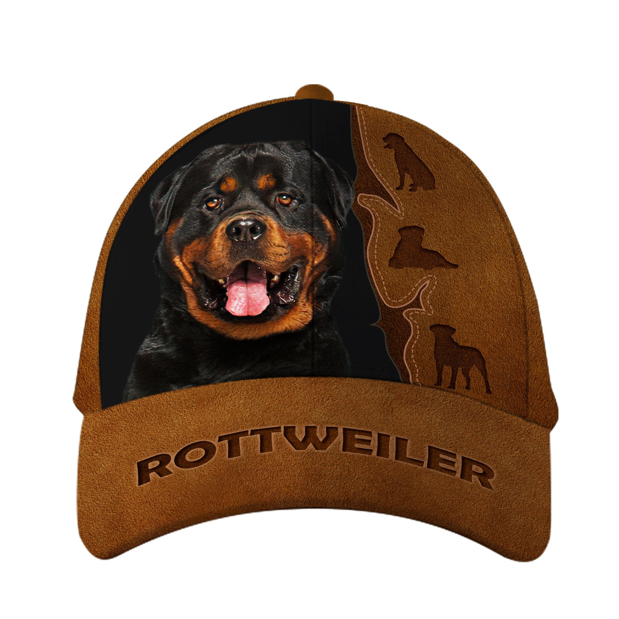 Rottweiler Dog Leather Hat Classic Cap Trucker Hats Custom Hats Gifts For Men & Women