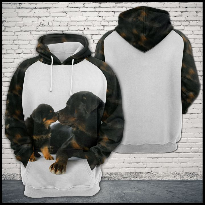 Rottweiler Family 3D All Over Print Hoodie, Zip Hoodie