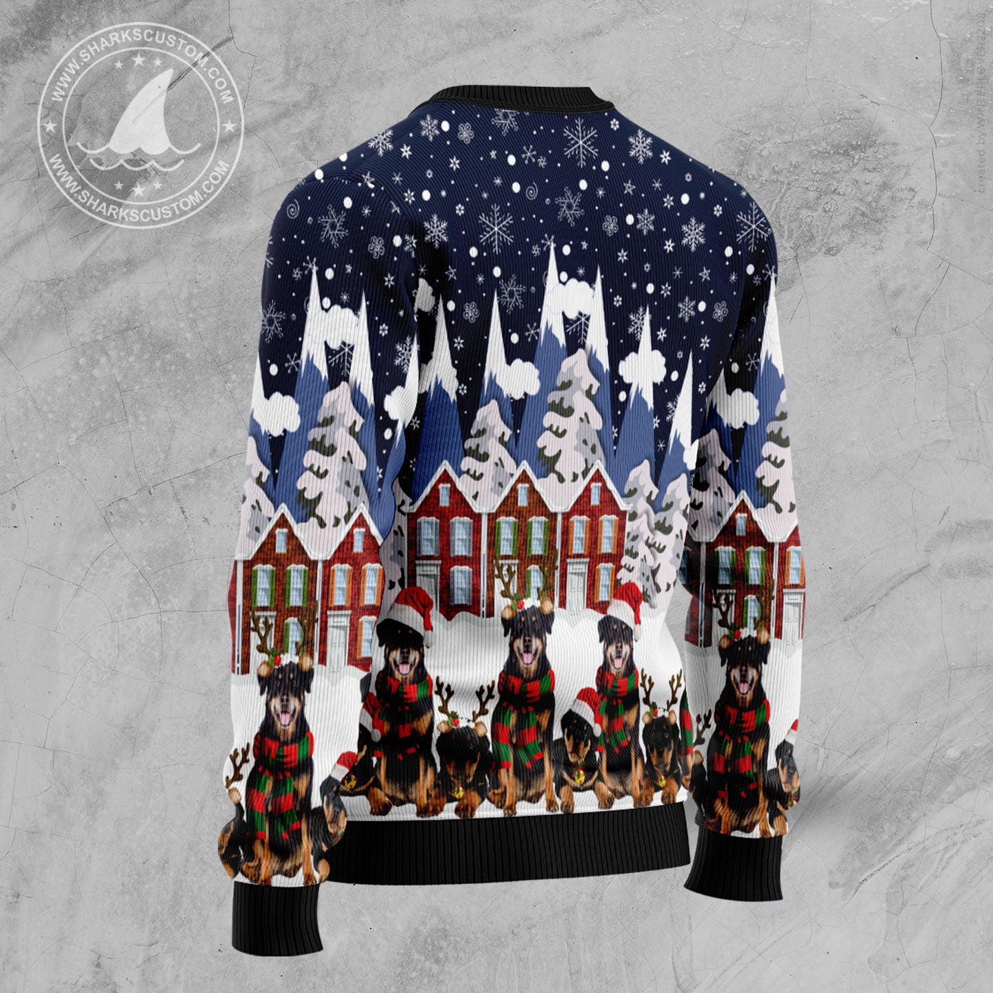 Rottweiler Family Ugly Christmas Sweater - Image 2