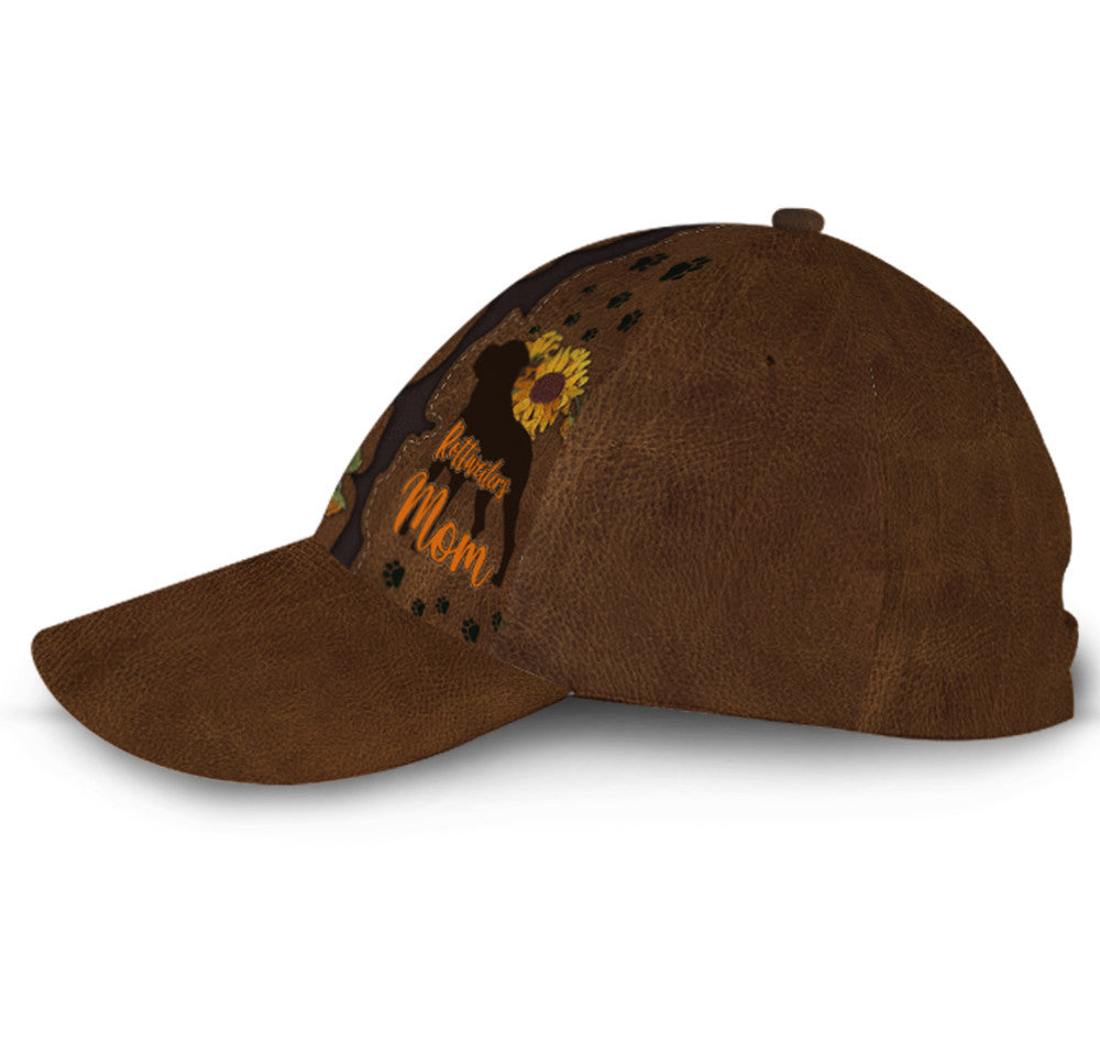 Rottweiler mom sunflower Hat Classic Cap Trucker Hats Custom Hats Gifts For Men & Women