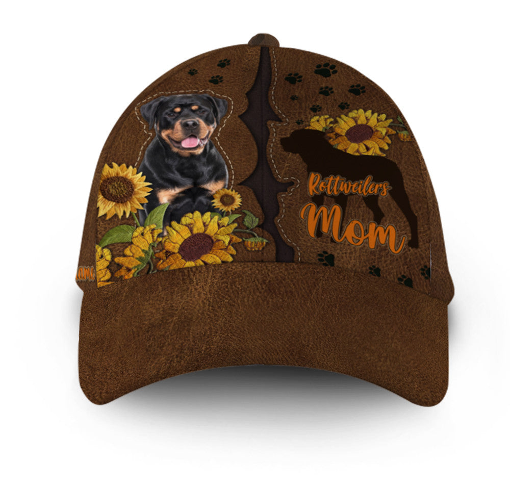 Rottweiler mom sunflower Hat Classic Cap Trucker Hats Custom Hats Gifts For Men & Women