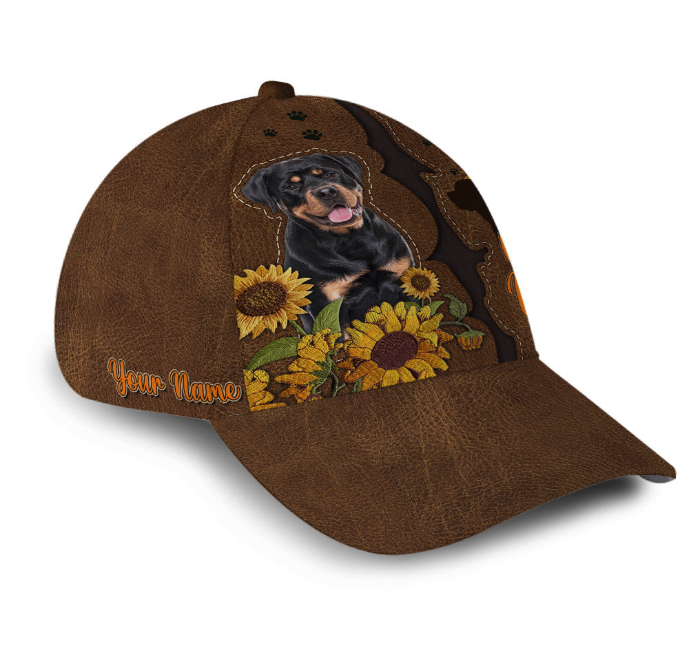 Rottweiler mom sunflower Hat Classic Cap Trucker Hats Custom Hats Gifts For Men & Women