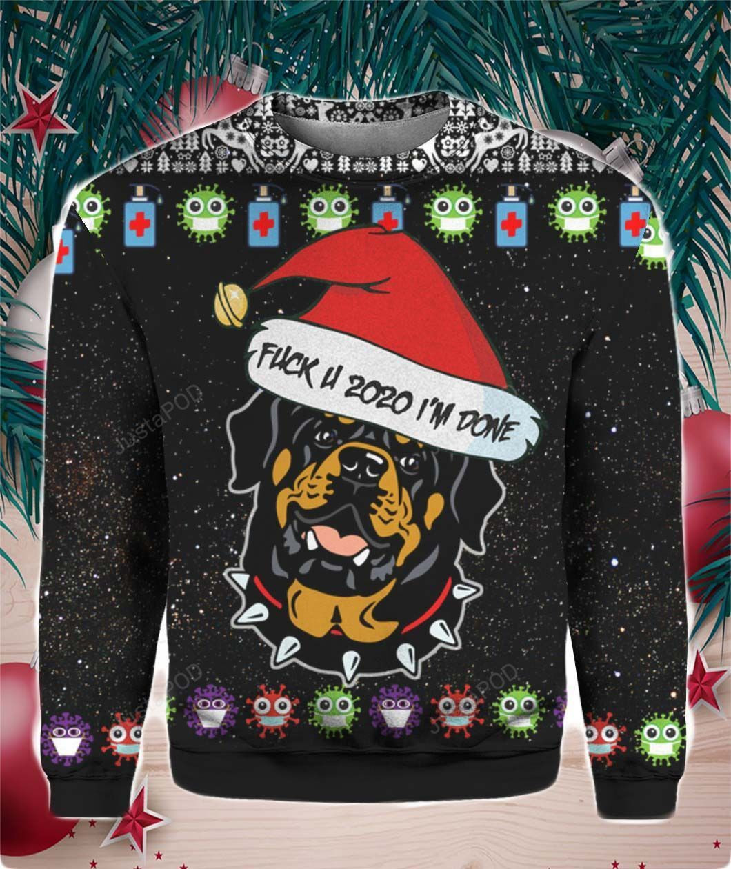Rottweiler Ugly Christmas Sweater Adult 3D Funny Matching for family