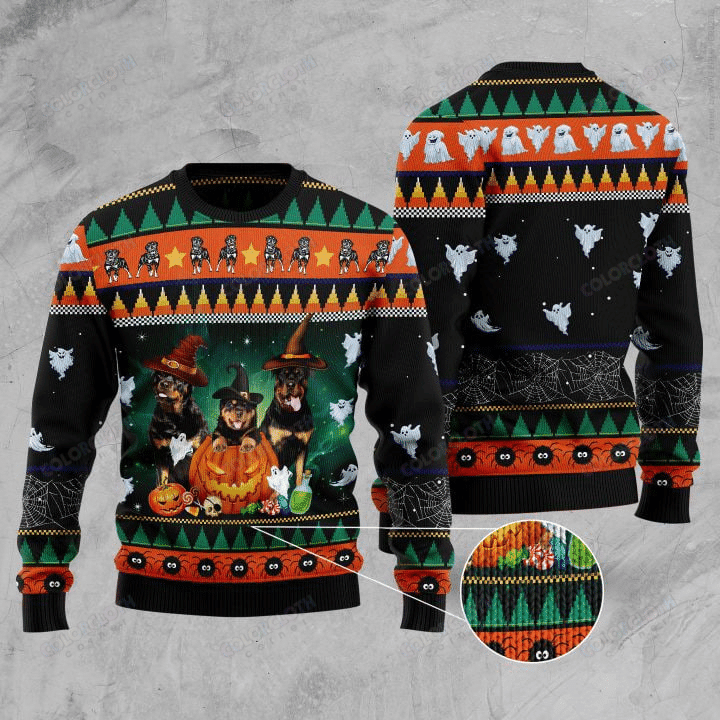 Rottweiler Ugly Christmas Sweater Adult 3D Funny Matching for family