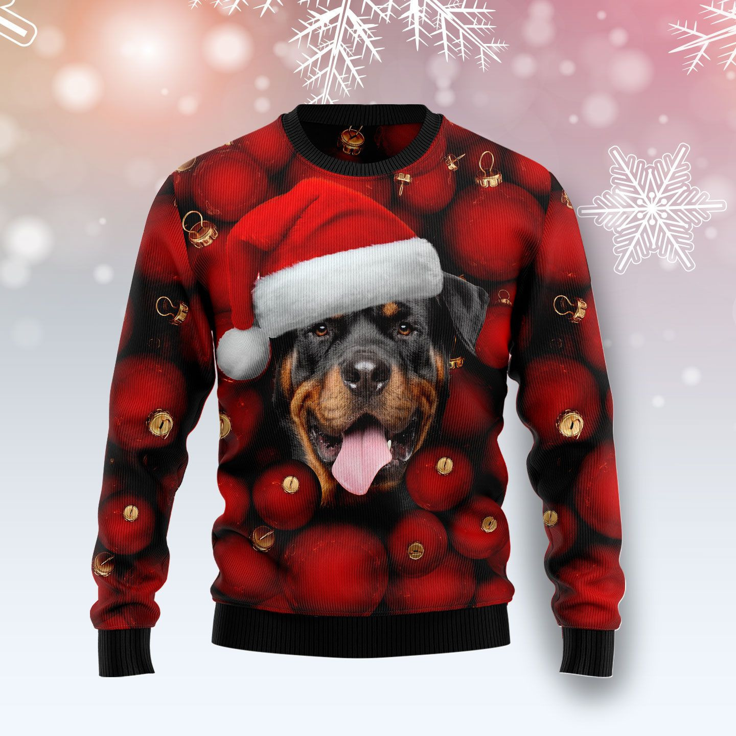 Rottweiler Ugly Christmas Sweater Adult 3D Funny Matching for family