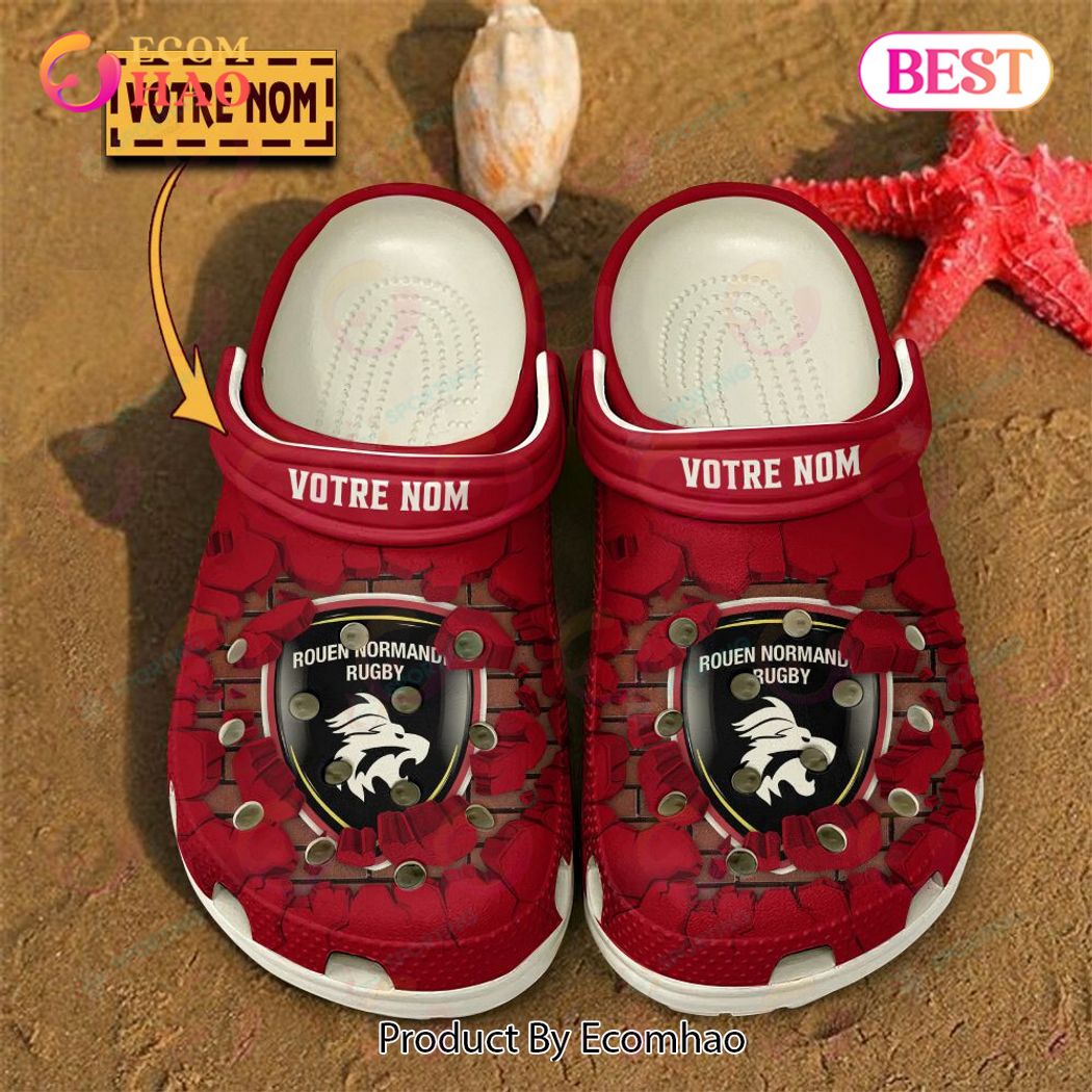 Rouen Normandie Rugby Top14 Sport Crocs Crocband Clogs Shoes Comfortable For Men Women and Kids