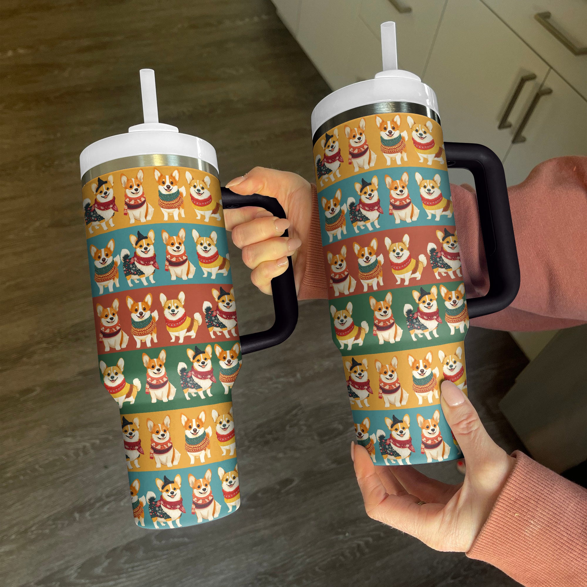 Royal Corgis Christmas Custom Stanley Cup 40 oz 30 oz Tumbler With HandleTVC2301500 - Image 2