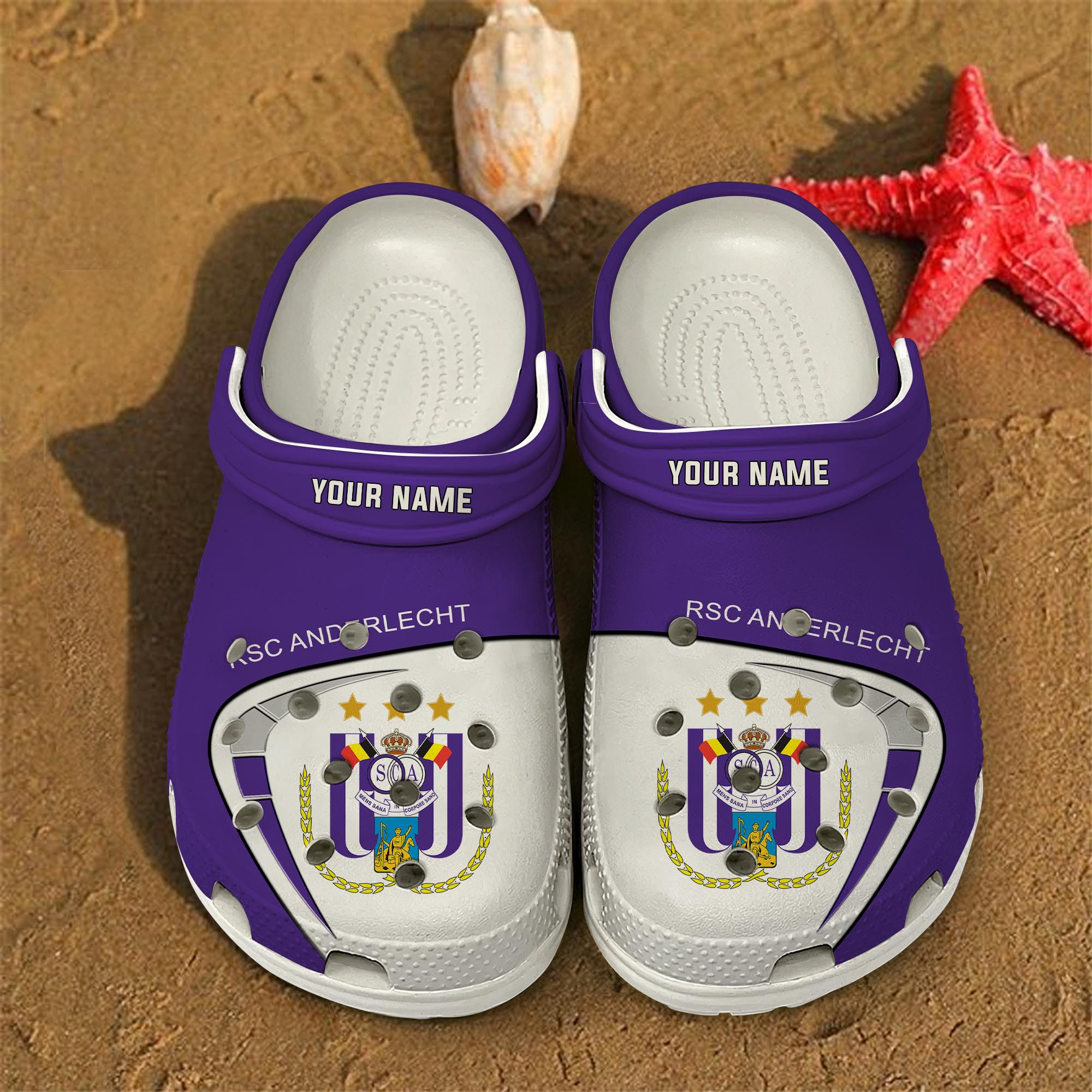 Royal Sporting Club Anderlecht Football Crocs Crocband Clogs Shoes Comfortable For Men Women and Kids