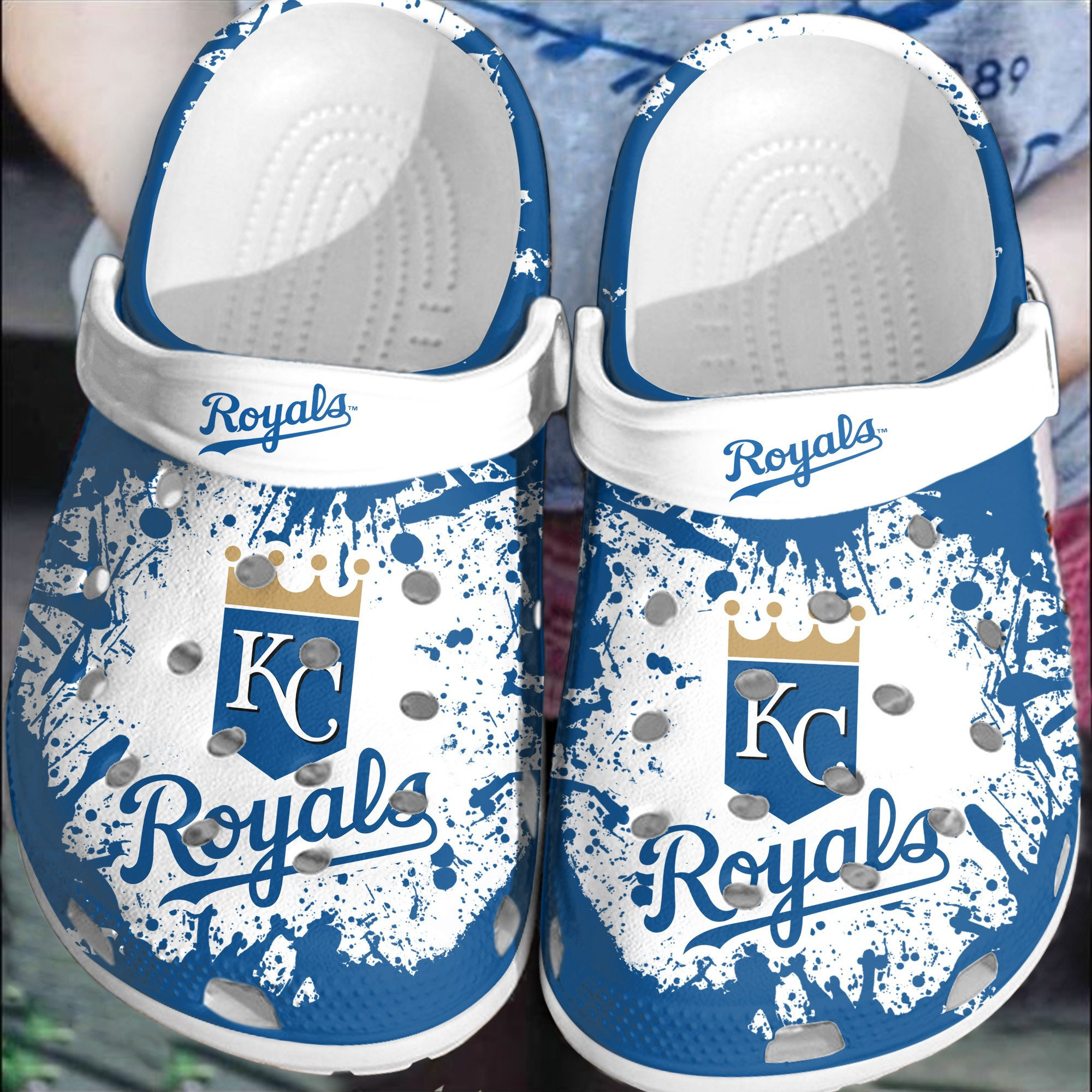 Royals White-Blue Clog Shoesshoes