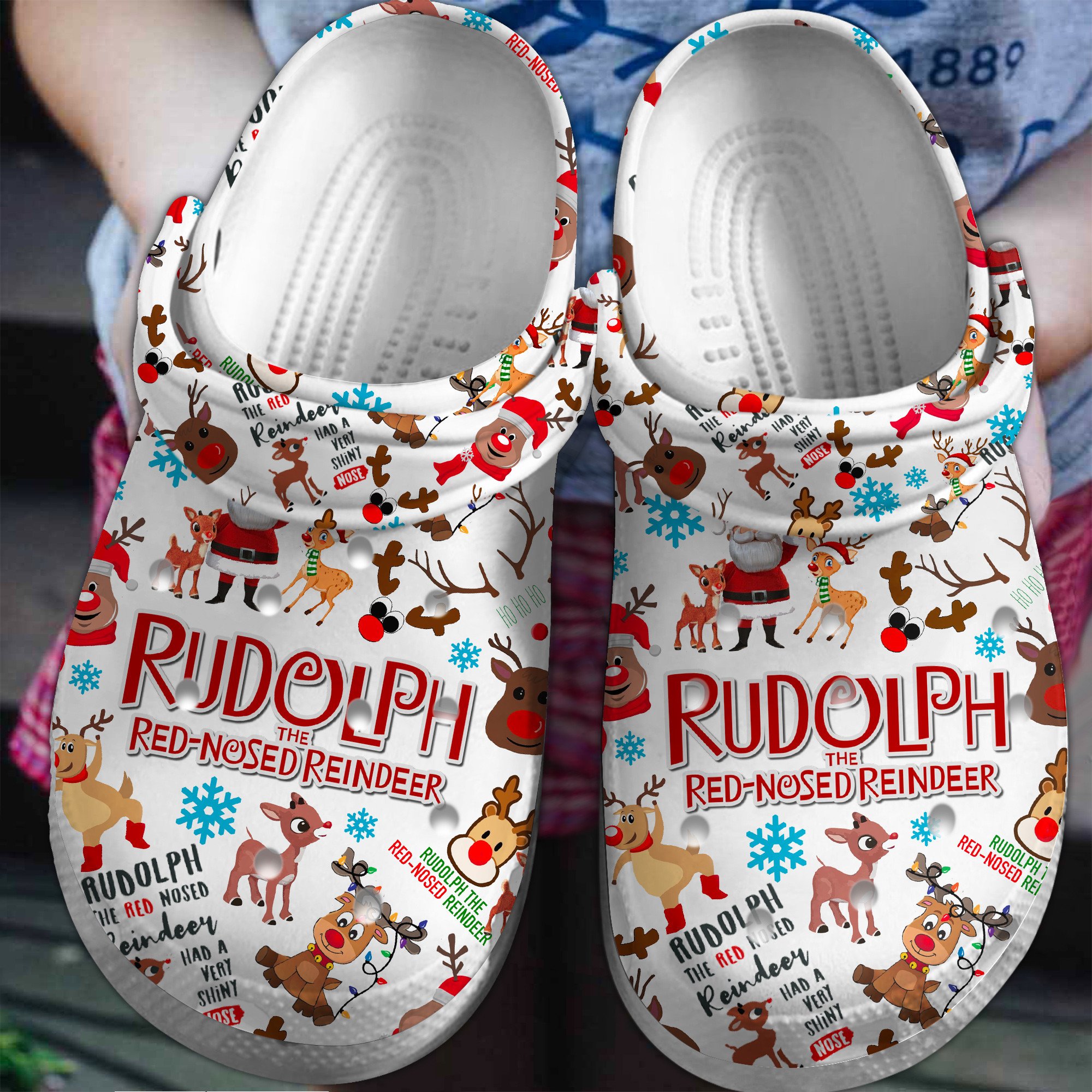 Rudolph Movie Crocs Crocband Clogs Shoes Comfortable For Men Women and Kids