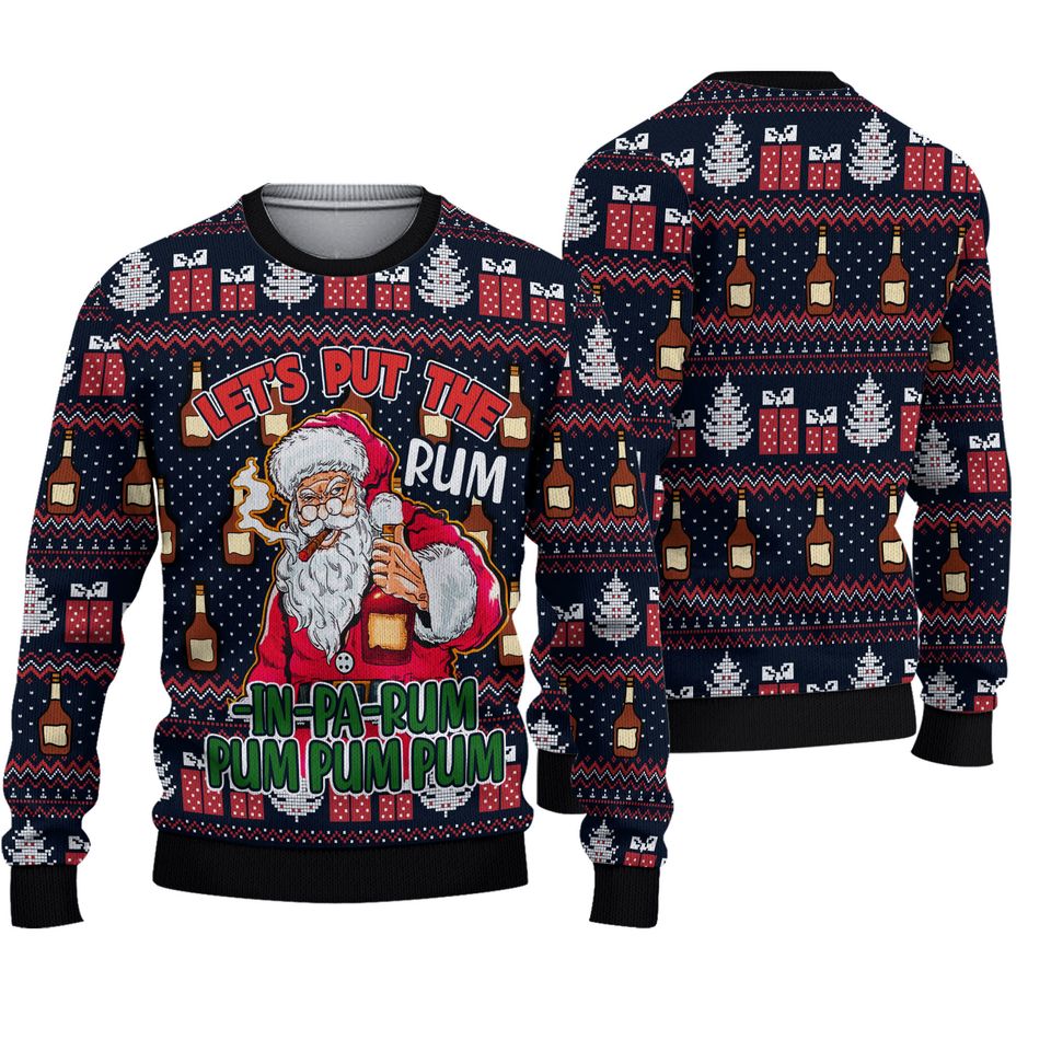 Rum Christmas Ugly Knitted Christmas Sweater