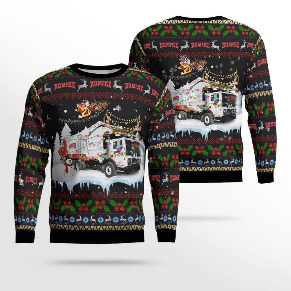 Rumpke Waste and Recycling Christmas AOP Ugly Sweater Unisex Christmas Gift