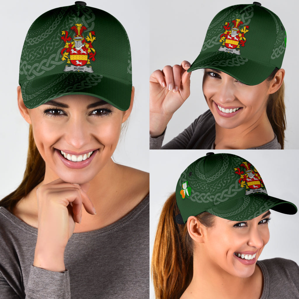 Rush Coat Of Arms - Irish Family Crest St Patrick's Day Hat Classic Cap Trucker Hats Custom Hats Gifts For Men & Women
