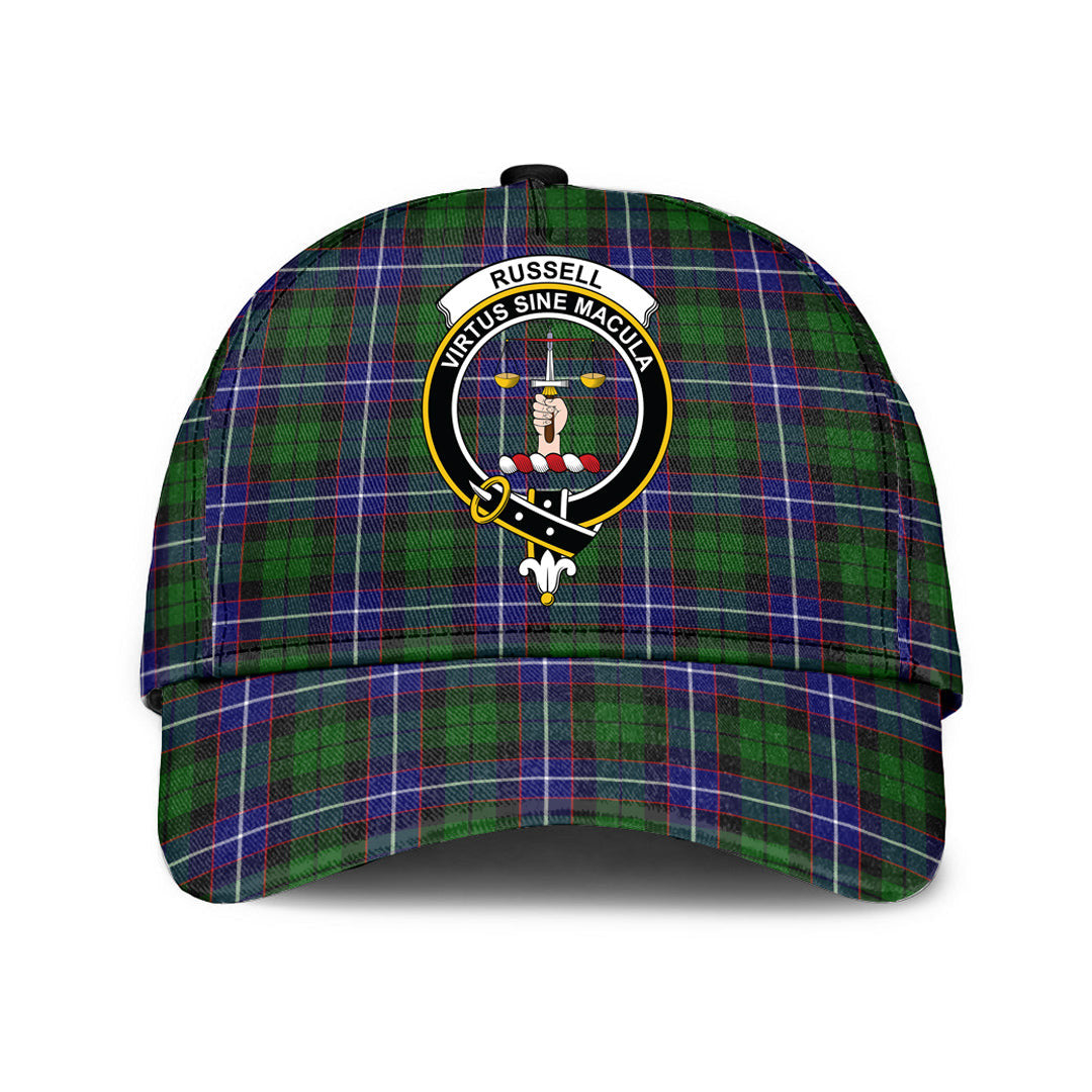 Russell Modern Tartan Baseball Cap, Tartan Plaid Cap with Family Crest K23 Trucker Hats Custom Hats Gifts For Men & Women