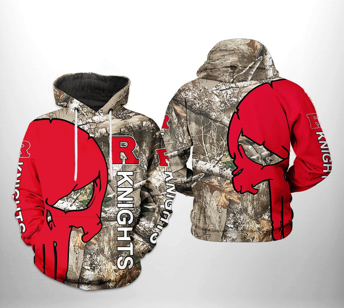 Rutgers Scarlet Knights NCAA Camo Veteran Hunting 3D All Over Print Hoodie, Zip Hoodie