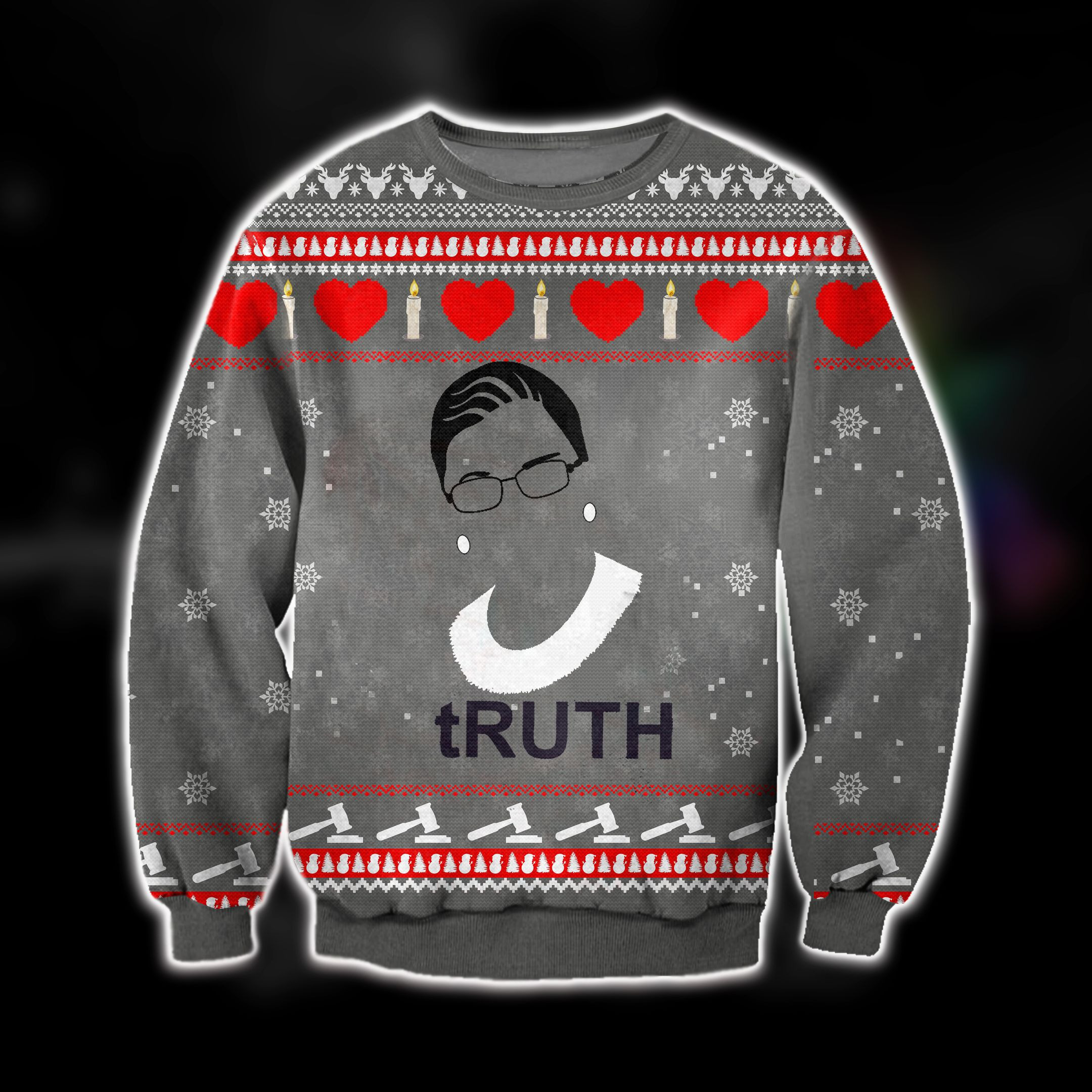 Ruth Bader Ginsburg Ugly Christmas Sweater Adult 3D Funny Matching for family