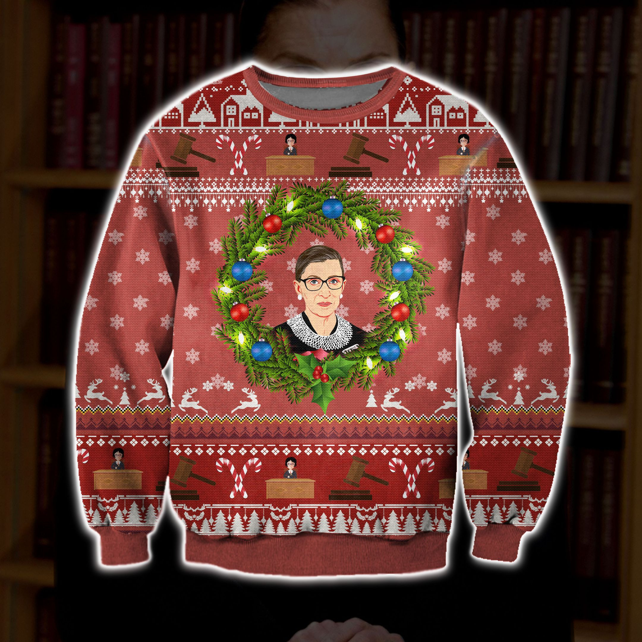 Ruth Bader Ginsburg Ugly Christmas Sweater Adult 3D Funny Matching for family