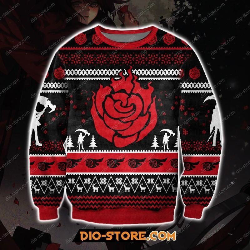 Rwby Ruby Rose Ugly Christmas Sweater Adult 3D Funny Matching for family